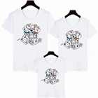 Повседневные футболки с принтом маленьких пятнистых собак Disney, Детские футболки в стиле Харадзюку, для взрослых, унисекс, футболка 101 для далматинцев, семейная одежда в стиле хип-хоп