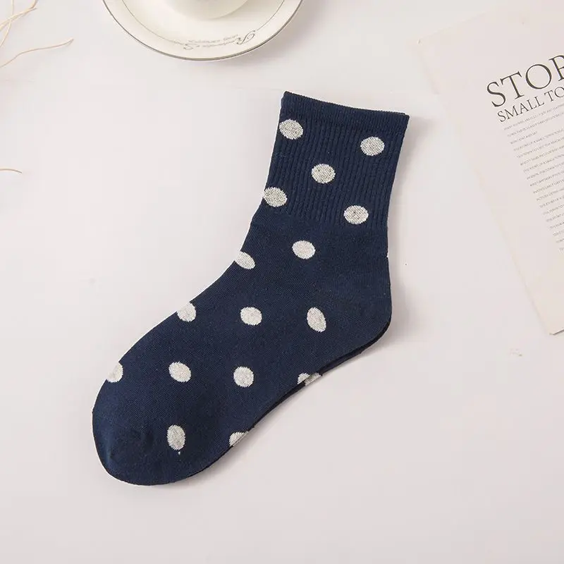 1 пара женские носки одноцветные хлопковые средней длины свободные Ретро стиль