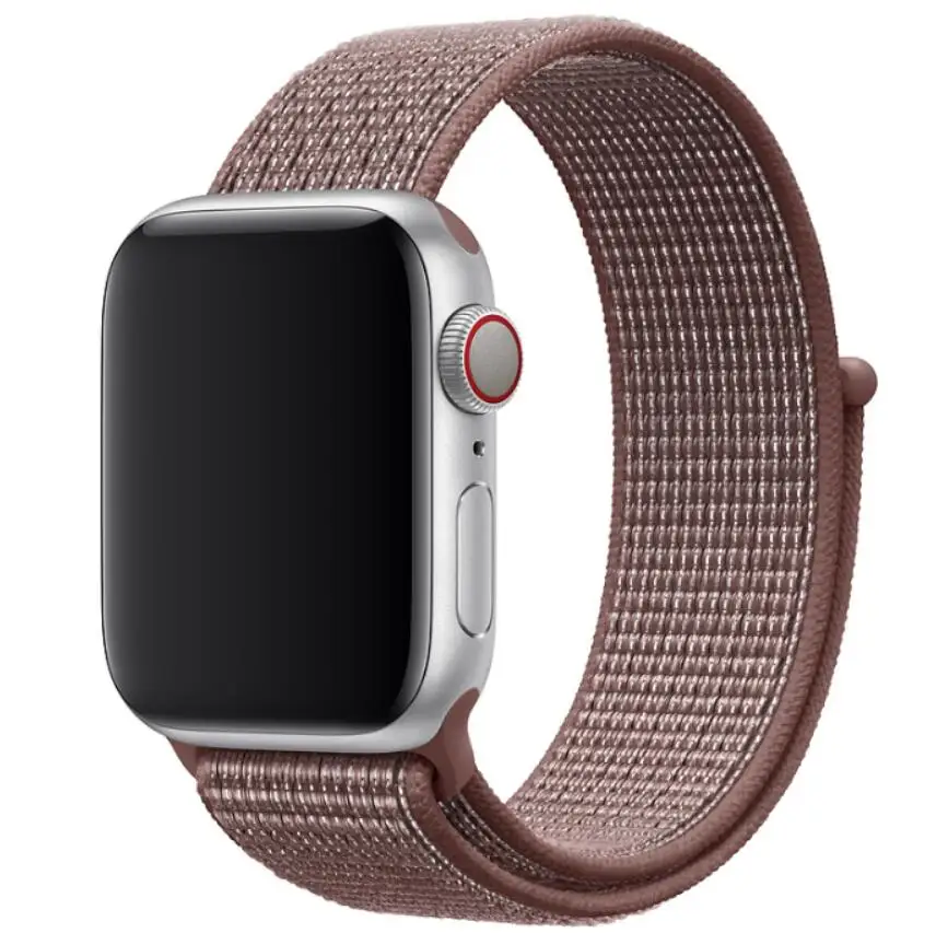 Smoke violet Спортивный тканый нейлоновый ремешок для apple watch 38 мм 42 мм 40 мм 44 мм наручный браслет регулируемый нейлон для iwatch ремешок серии 1/2/3/4 - Цвет ремешка: Smoke violet