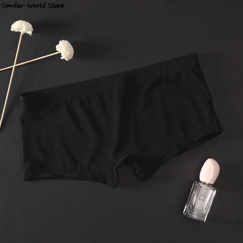 Трусы мужские Бесшовные прозрачные шорты-боксеры со средней посадкой сетчатые