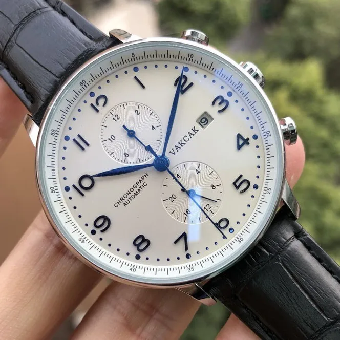 Механические Автоматические Мужские часы с кожаным ремешком от ведущего бренда