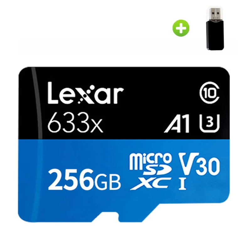 Lexar карта памяти 32 Гб 633X Micro SD Card 64 Гб 128 256 SDXC 95 МБ/с. TF карты флэш-накопитель для ноутбука - Емкость: 256GB-CardReader