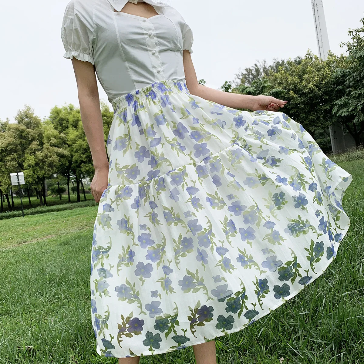 

High Waist Skirts Women Summer Chic Jacquard High Waist Skirt Vintage Jupe Longue Elegant Ladies Beautiful Midi Skirt Womens
