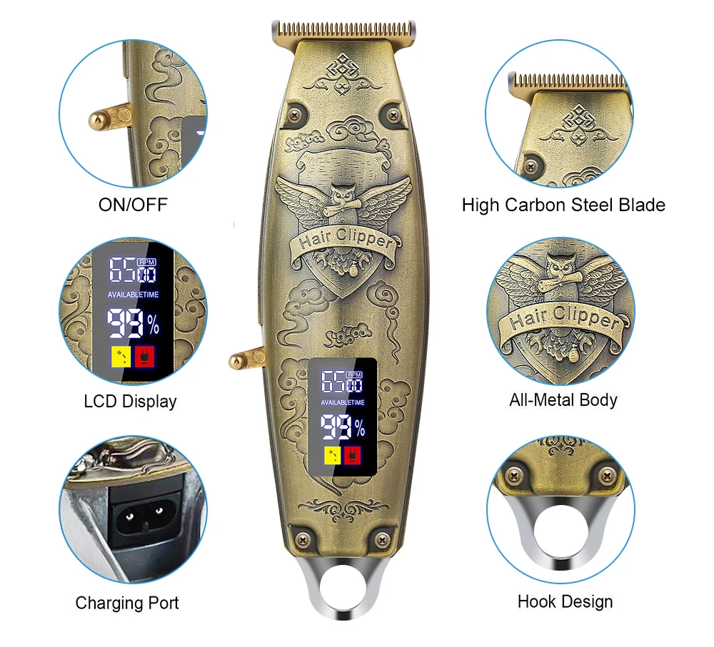 

Профессиональная Парикмахерская Машинка для стрижки волос T9, перезаряжаемые электрические машинки для стрижки волос для мужчин, машинка д...
