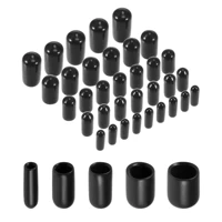 50pcs round rubber end caps 18 316 14 516 38 black vinyl cover screw thread protectors assortment kit