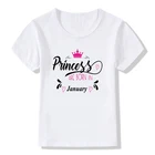 Платье для маленьких девочек на день рождения платье принцессы рождаются в JAN-DEC футболка с рисунком детская одежда, красивая одежда, симпатичная одежда, Детская футболка с коротким рукавом для мамы, DEC1606