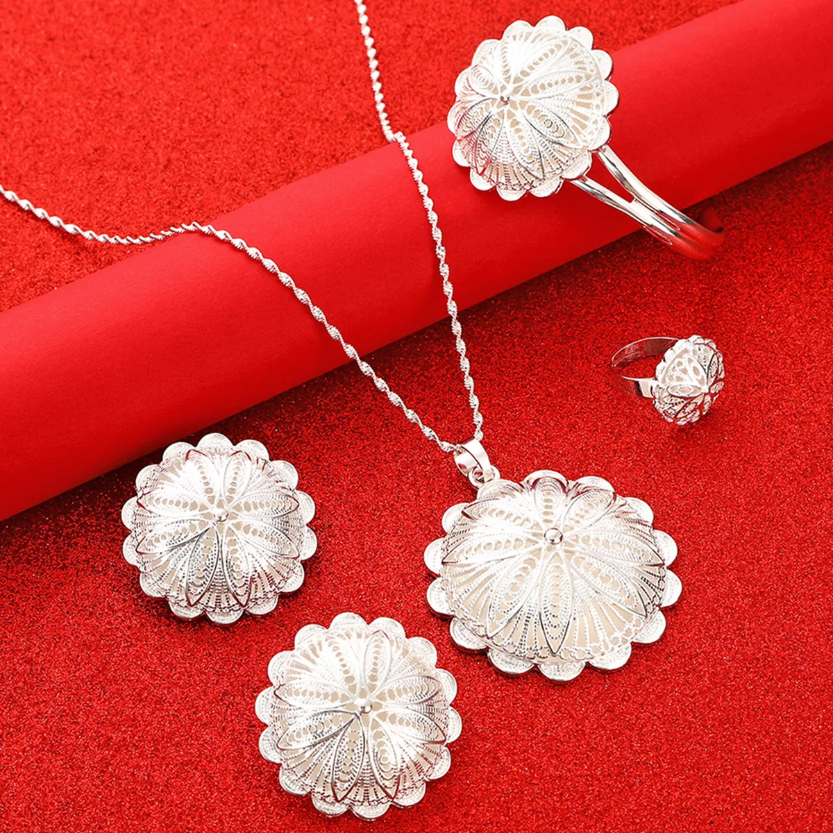 Большой комплект ювелирных украшений с эфиопским крестом цепочка подвеской в