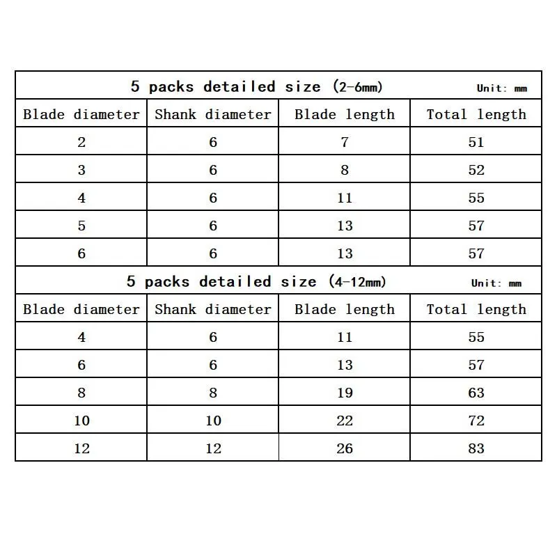 

5pcs 4 Flutes End Mills 2-12mm High Speed Steel HSS Metal Cutter Drill Bits Aluminum Engraving Milling Cutting Tool