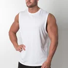 Майка мужская для бега, хлопковая спортивная одежда без рукавов для бодибилдинга и фитнеса, для тренировок в спортзале