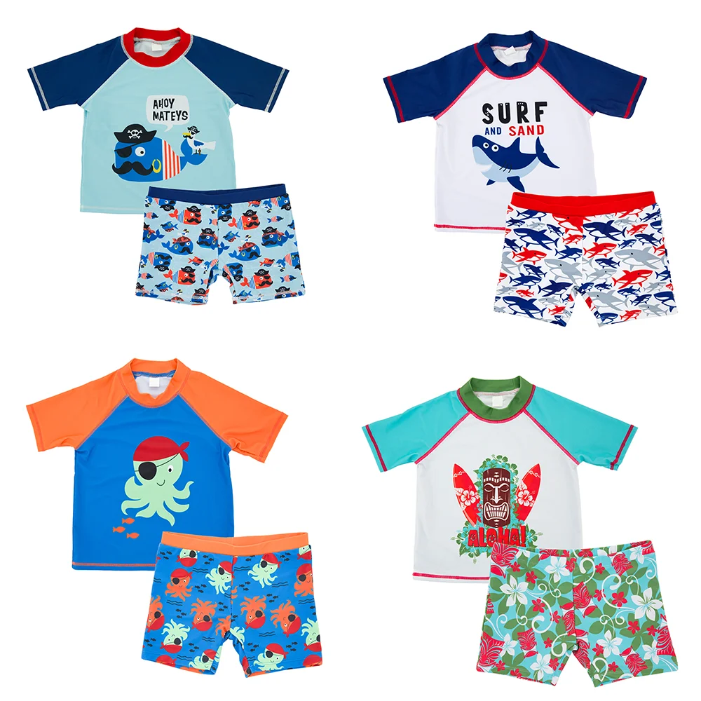 Детский купальник для мальчиков комплект из двух предметов пляжная одежда с