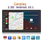 Автомобильный радиоприемник 7 дюймов, встроенный беспроводной мультимедийный плеер Carplay с GPS-навигацией, универсальный автомобильный стерео плеер 2 Din с Android 10,1