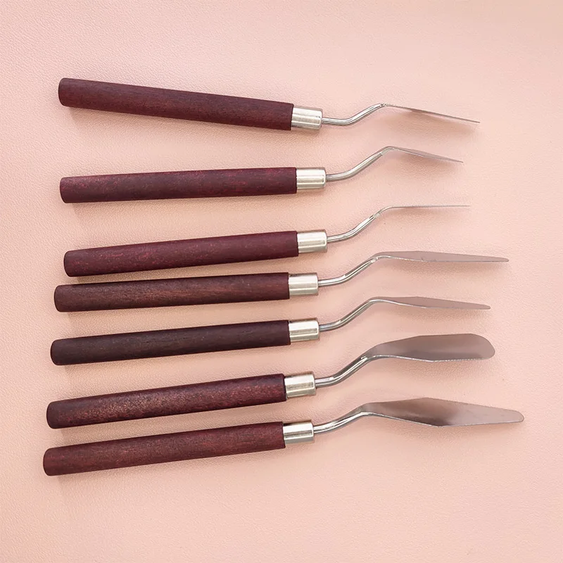 

7Pcs/Set Stainless Steel Oil Painting Knives Artist Crafts Spatula Palette Knife Oil Painting Mixing Knife Scraper Art Tools