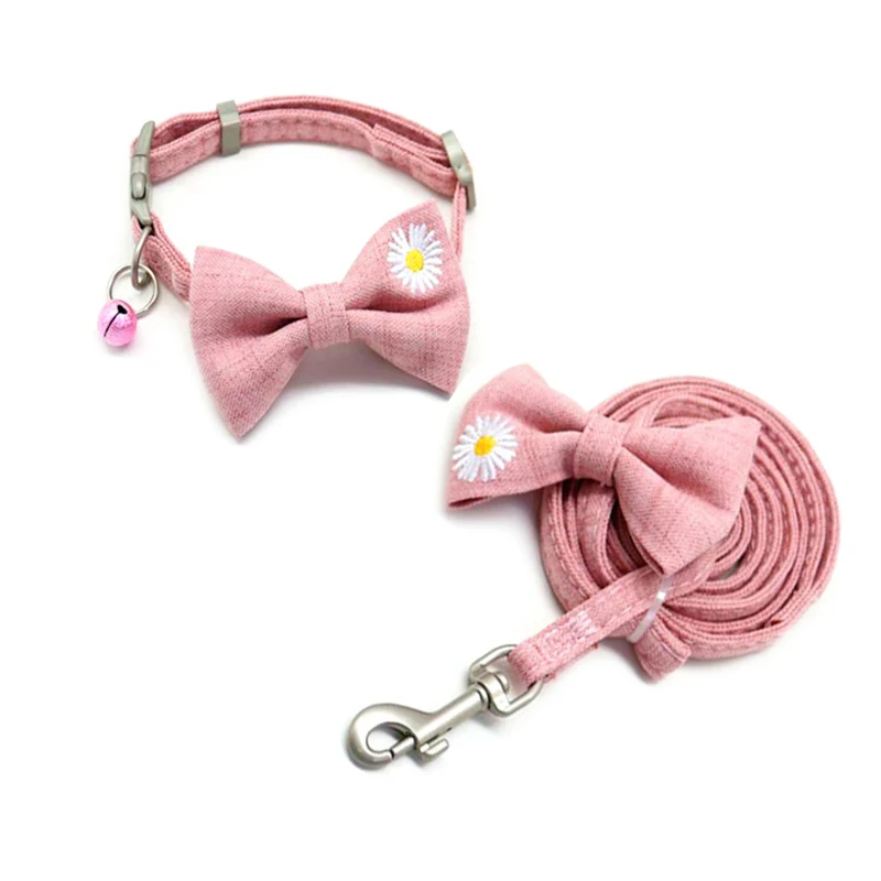 

Dog Cat Collar Leash Adjustable Pet Bowknot Collar for Cat Puppy Small Pets Outdoor Walking Chihuahua Yorkshire Terier Kitten