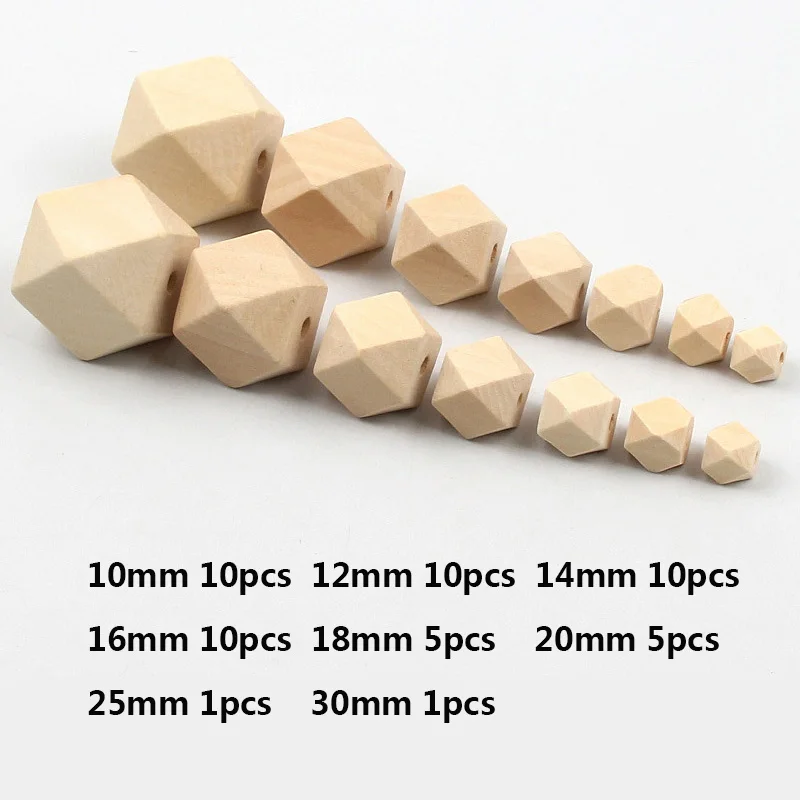

Hot Selling 10/12/14/16MM Natural Wood Octagonal Beads Loose Spacer Unfinished For Charm Jewelry Necklace Making DIY Supplies