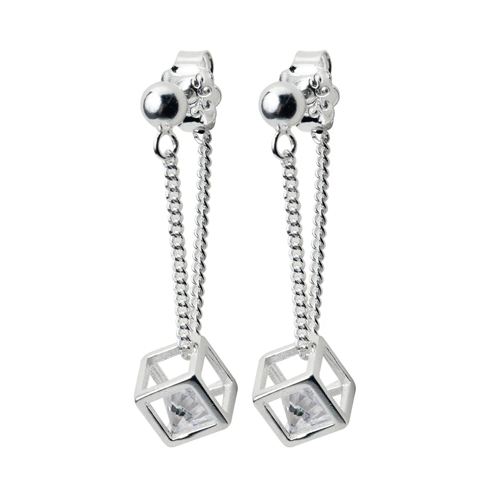 Серьги-гвоздики женские 100% 925 ювелирные изделия из настоящего стерлингового