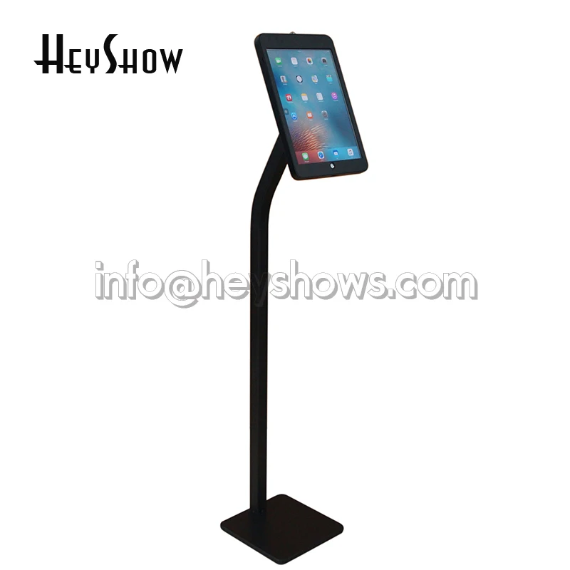 Flexible Metal Tablet Security Lock Ipad Floor Stand Display Enclosure Case Bracket Kiosk Anti-Theft Housing For Ipad Pro 12.9