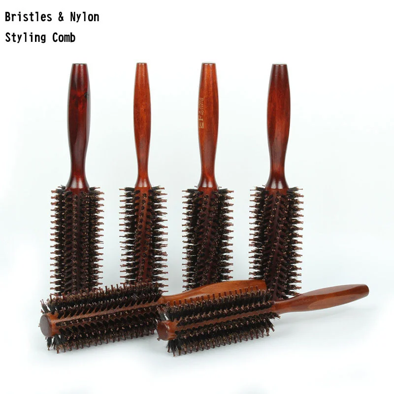 

Прямая саржевая щетка для волос с натуральной Кабановой щетиной, массажная расческа, Антистатическая ручка для багажа, инструмент для выду...