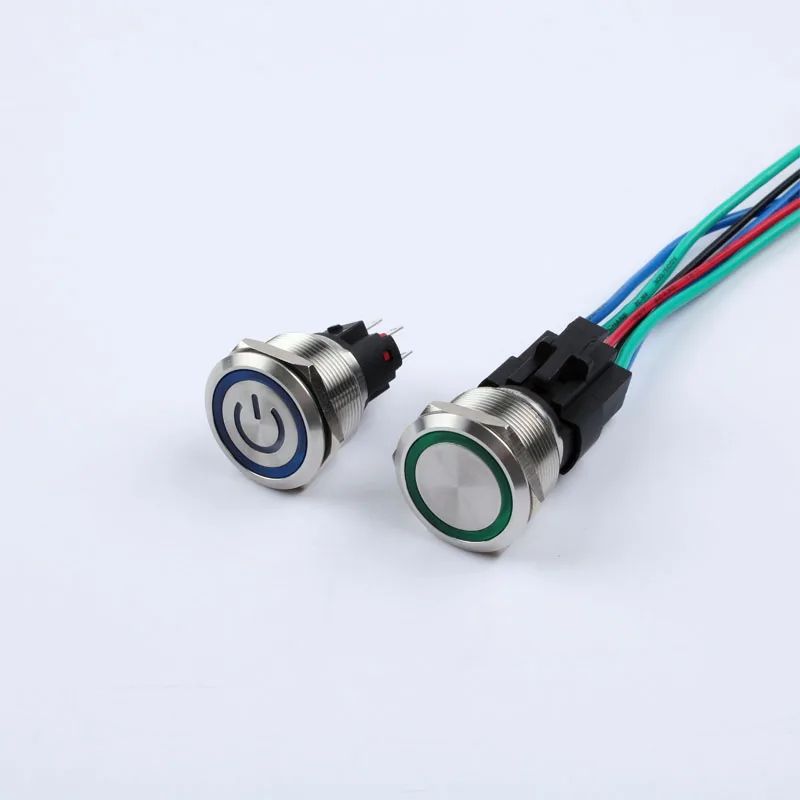 Водонепроницаемый металлический кнопочный переключатель 22 мм 25 высокий ток 10 А