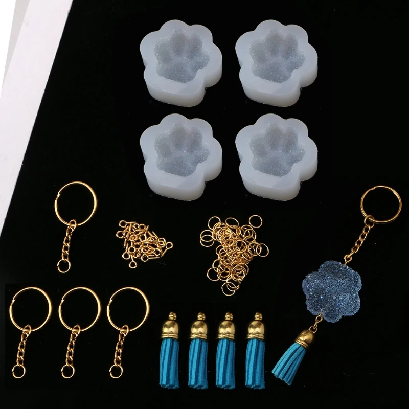 

2022 New DIY Keychain Silicone Mold Pendant Charms with Open Ring for Jewelry Making
