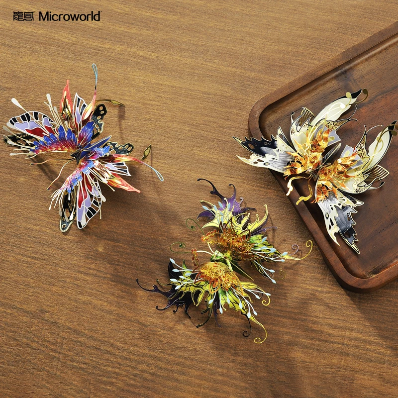 Металлический 3D-пазл для игр Microworld килослова бабочки животные насекомые модель