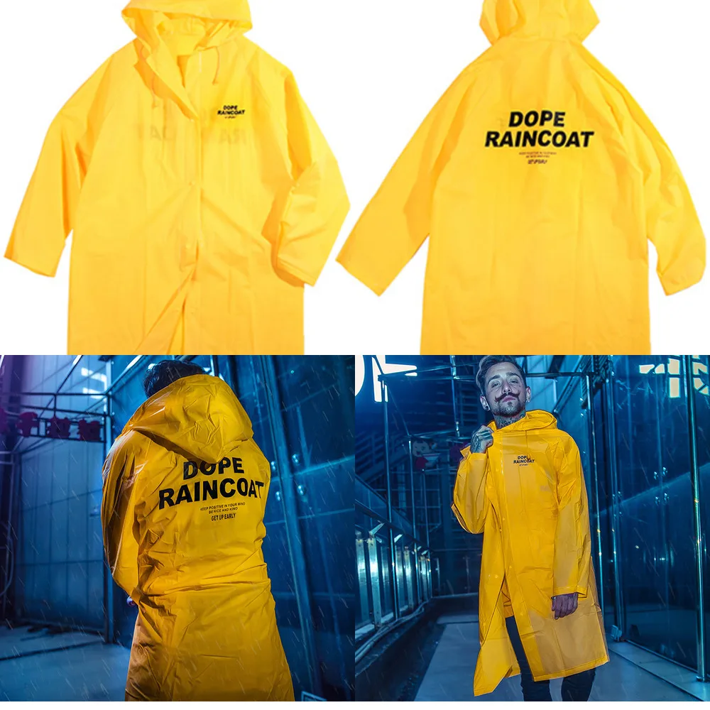 Chaqueta con capucha para hombre y mujer, abrigo largo informal a la moda, estilo Hip Hop, rompevientos resistente al agua, color negro esmerilado-0