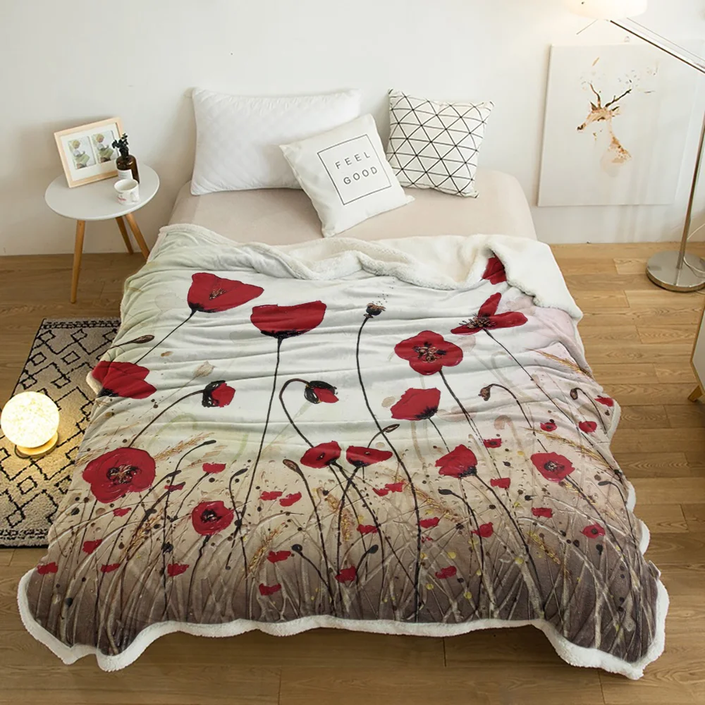 Flower Petals Plants Stamens Blanket Floral Fleece for Kids Girl Couch Soft Plush Bedspreads Quilt Drop Ship Blankets | Дом и сад