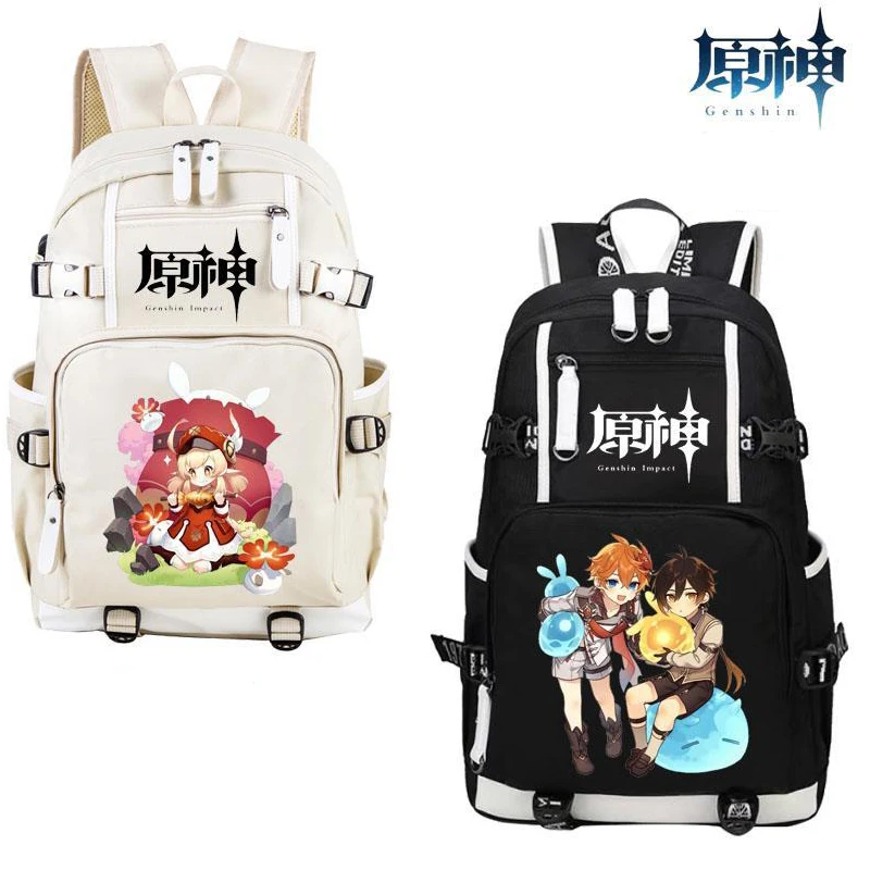 

Рюкзак для ноутбука Genshin Impact Klee с защитой от кражи, водонепроницаемый школьный ранец с USB-зарядкой, дорожная сумка для мальчиков и девочек с рисунком аниме, подходит для 16 дюймов