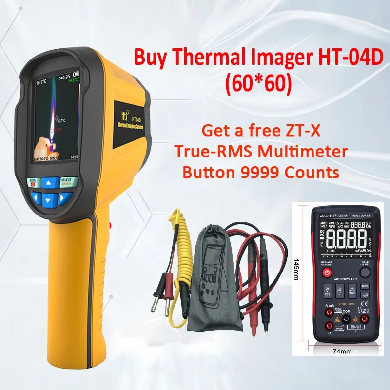 Handheld Thermal Imaging Cam HT-04D Portable Infrared Thermometer IR Imager Device | Инструменты