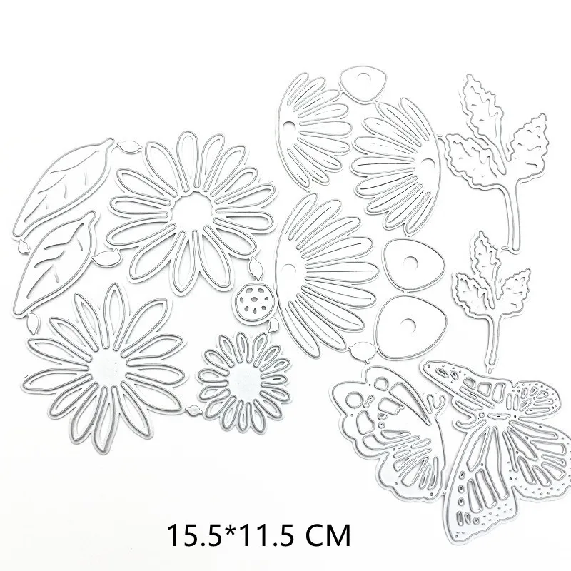 

2021 New Flowers Plants Metal Cutting Dies DIY Scrapbooking Embossing Paper Photo Frame Stamps Crafts Template Mould Stencils