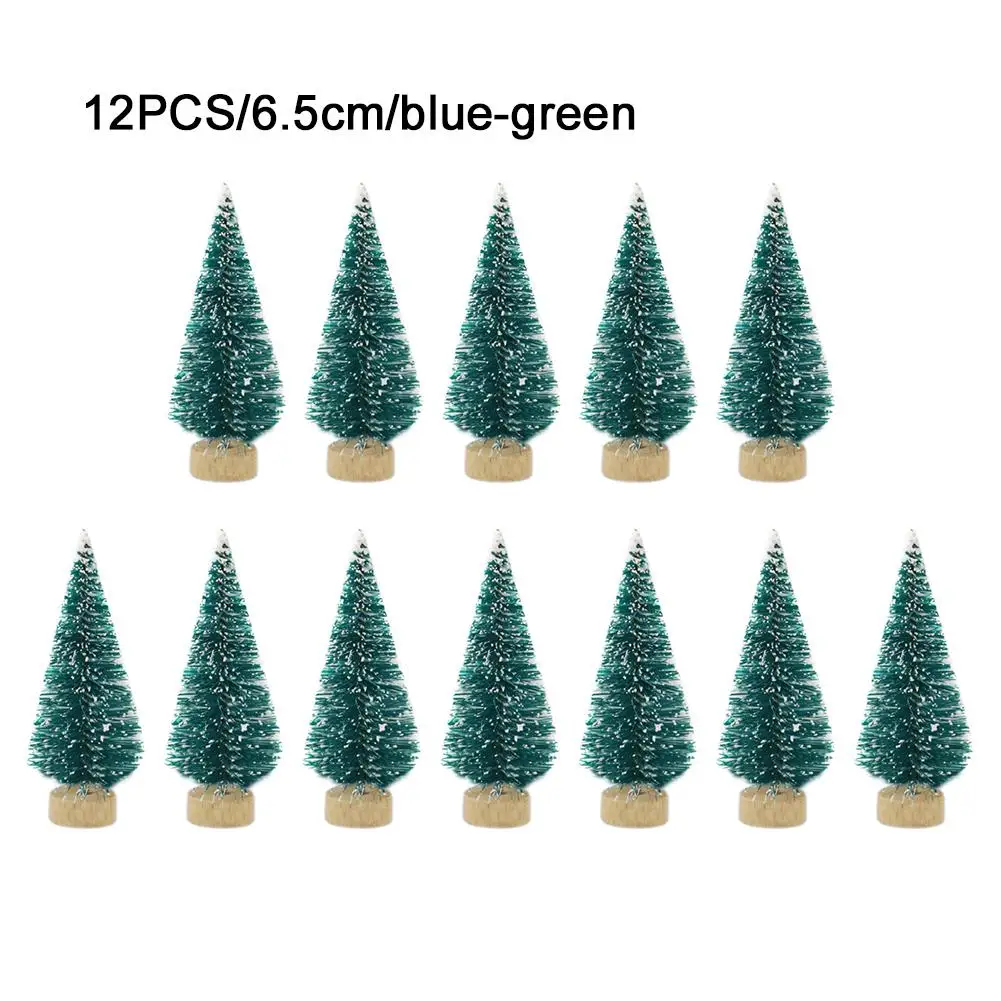 12 шт. мини-елка сизаль шелк кедр украшение маленькое Рождественское дерево