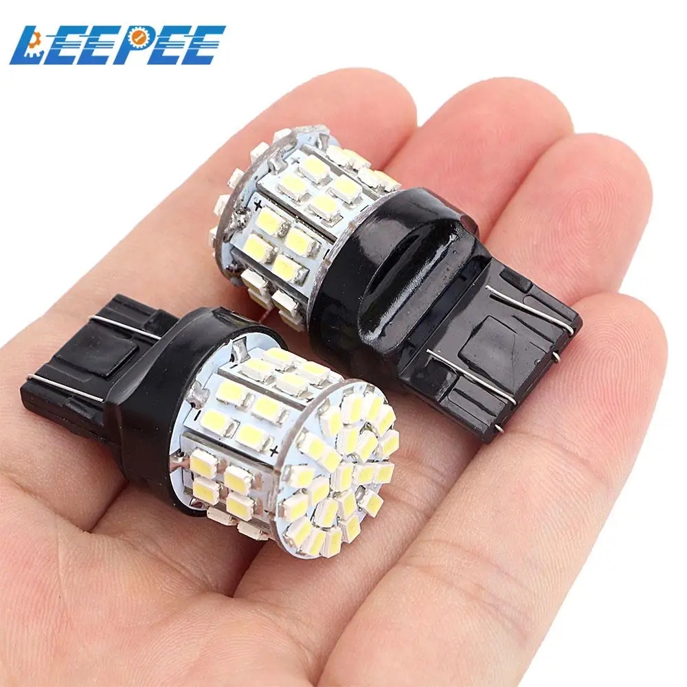 

1 пара Универсальный Автомобильный светодиодный стоп-сигнал W21/5 Вт стоп-сигнал задняя лампа резерсветильник свет s T20 7443 50 SMD Canbus автомобильн...