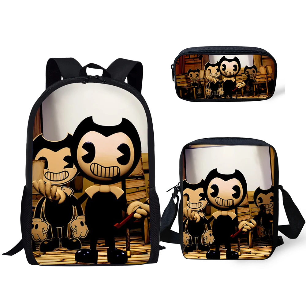 Рюкзак для детей школьные сумки с рисунком Бенди и машины чернилами 3 шт./компл.