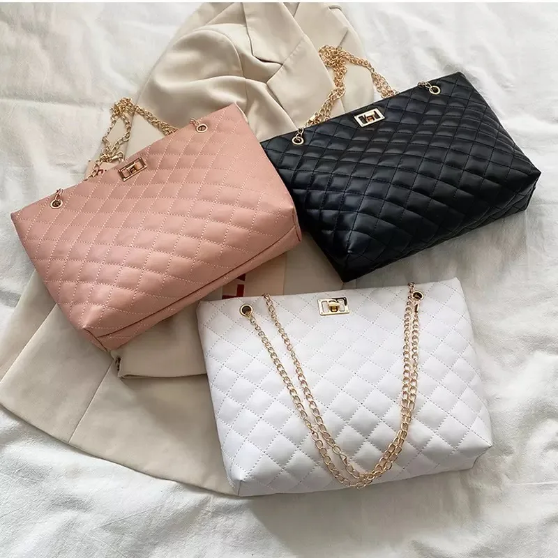 

Women Fashion Large Capacity Shoulder Bag Diamond Lattice Crossbody Bag Luxury Brand Ladies 2021 Handbag Travel Clutch