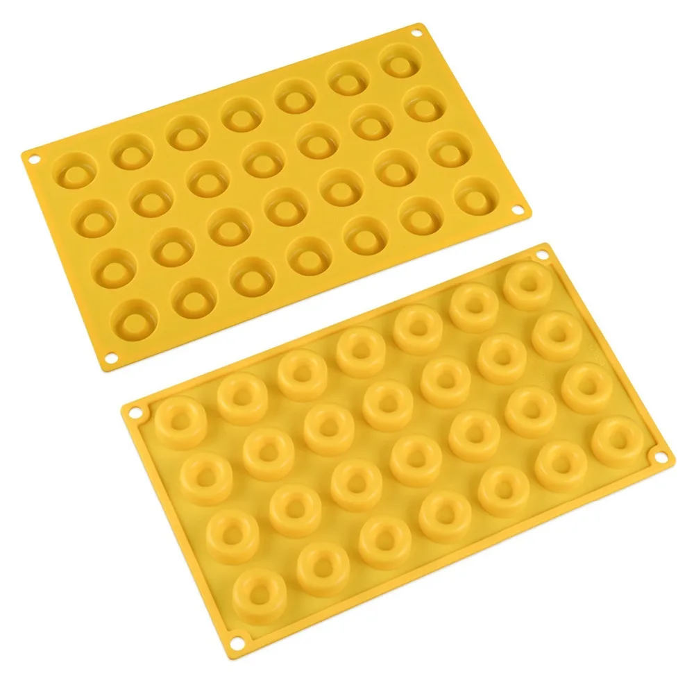 18 Cavity Silicone Donuts Mold Bakeware 24 Cells Mini Chocolate Biscuit Cake Baking Dessert Jelly Pastry Tools Color Random | Дом и сад
