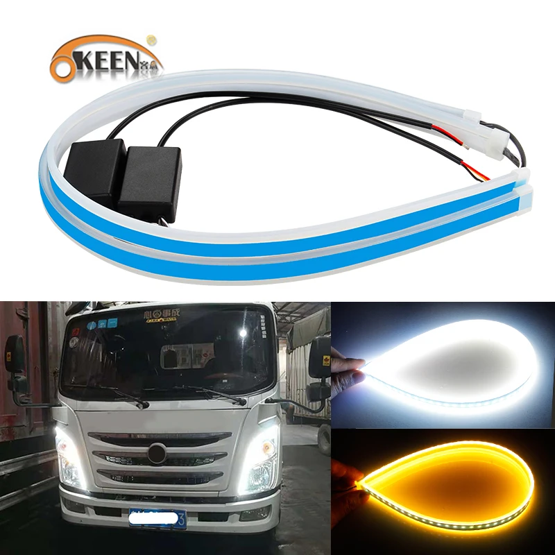 2 шт. 24V грузовик DRL авто светодиодные полосы Габаритные огни указатель поворота