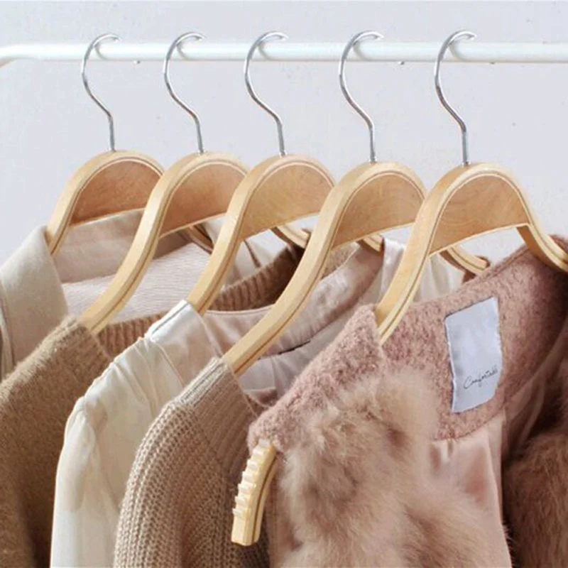 

1Pcs Smooth Solid Wood Cloth Hanger Non-slip No Trace Shirts Sweaters Dress Hanger Drying Rack Home Storage For Adult Children