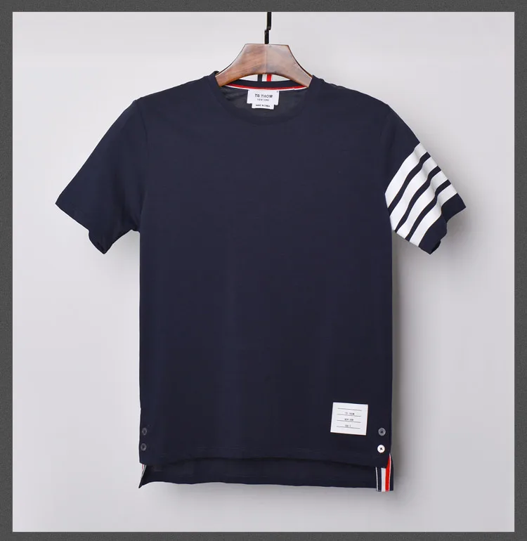 

2021 Fashion TB Brand T-Shirt Men Women Short sleeve Casual Clothing Solid Summer Couple O-neck Cotton Shirts