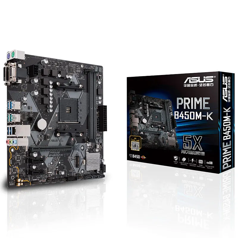 Preise ASUS PRIME B450M-K MATX Motherboard Unterstützung DDR4 4400MHz M.2 SATA 6Gbps USB 3,1 Gen 2 Ryzen Serie Prozessor (AMD B450/socketAM4)