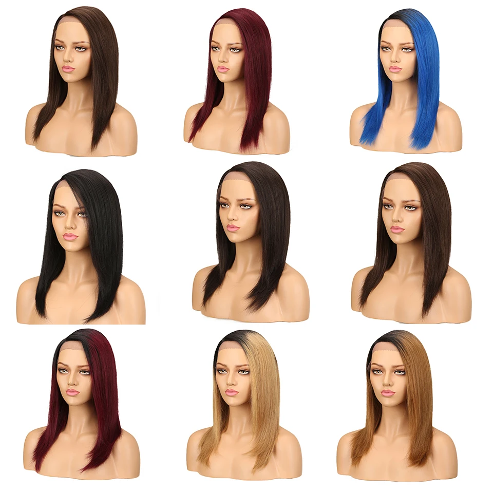 Дебютные парики на шнуровке 100% человеческие волосы прямые шнурке для чернокожих