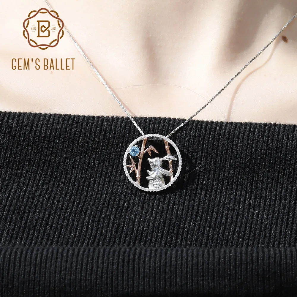 Женский кулон с голубым топазом GEM'S BALLET ожерелье натуральным швейцарским