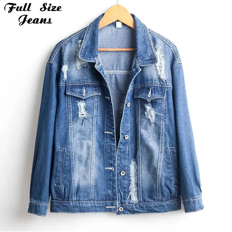 Женская джинсовая куртка оверсайз с длинным рукавом размеры до 5Xl|Женские куртки|