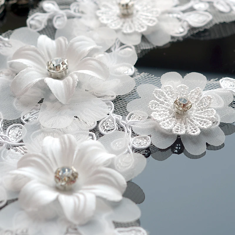 1 пара вышитая жемчужная Кружевная аппликация с 3D цветами | Дом и сад