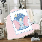 Disney Синий Розовый Дамбо мультфильм легкие теплые плюшевые одеяло с подстежка на искусственном меху с подкладкой для детей, для мальчиков и девочек, подарок на день рождения, зима
