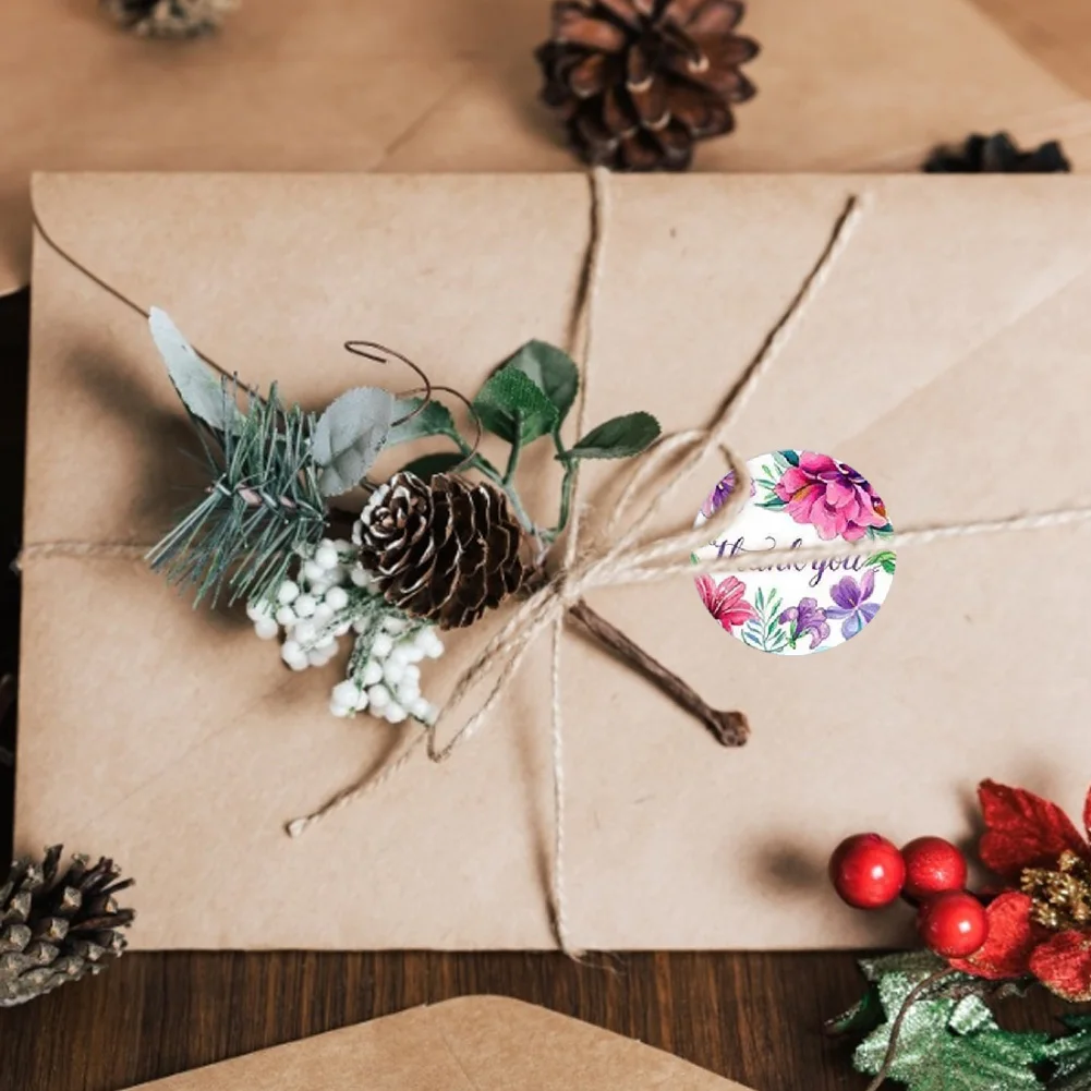 

1inch 500pcs 8 Style Floral Thank You Stickers Round Animal seal label handmade scrapbooking Envelope stationery sticker