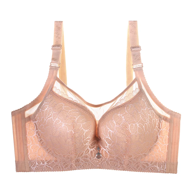 

Женский кружевной бюстгальтер без косточек, бюстгальтер пуш-ап большого размера с тонкими чашками, пикантное нижнее белье