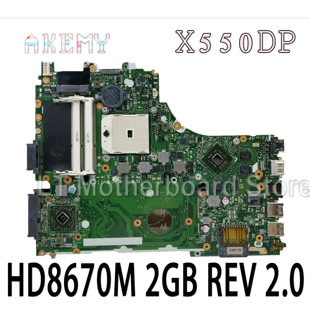 

X550DP HD8670M 2GB VRAM Mainboard REV2.0 For Asus X550DP X750DP X550 X550D K550DP Laptop Motherboard Fully Tested free shipping