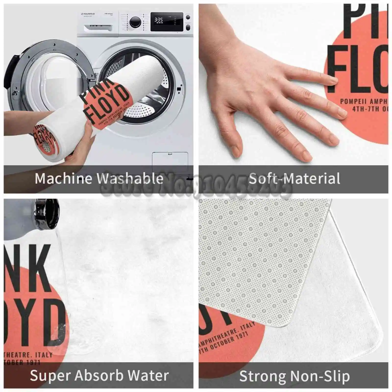 Retro 1971 Italy Doormat Mats Carpet Living Room Bedroom Absorbent Door Mat Roll Psychedelic Music | Дом и сад