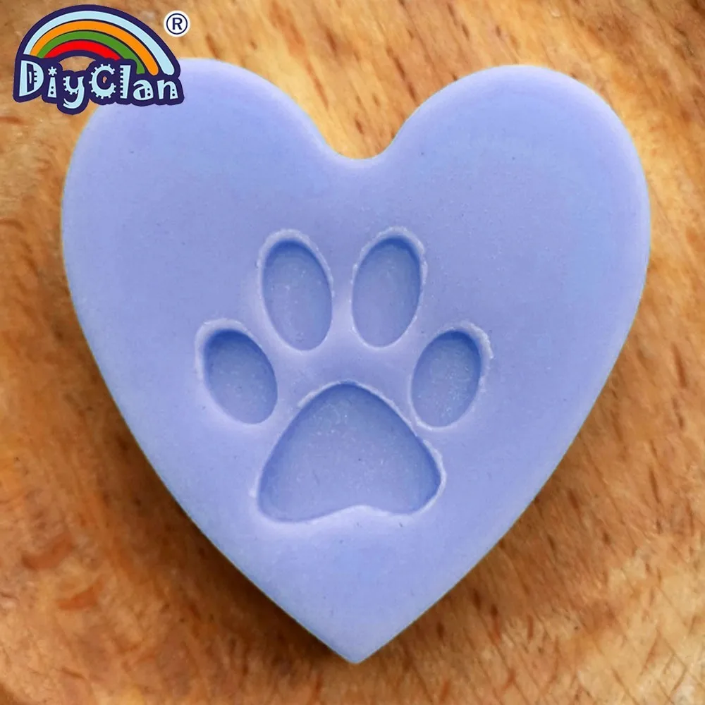 Ручные штампы для мыла с изображением собаки для скрапбукинга, DIY отпечатков ног, натурального прозрачного акрилового кристаллического штампа в форме печати с изменяемыми данными.