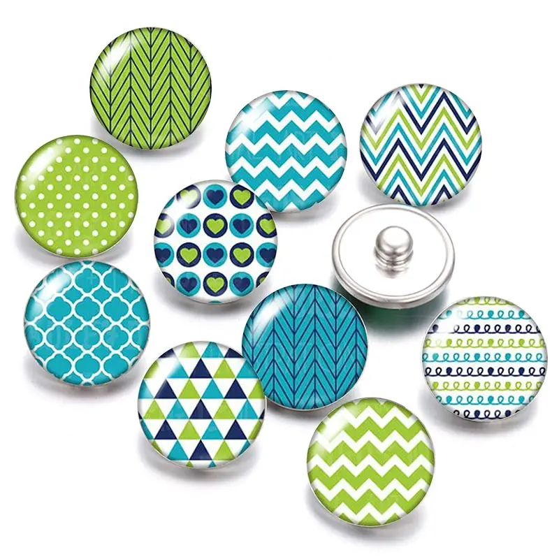 Красивые вращающиеся узоры в горошек 18 мм кнопки 10 шт. Смешанные Круглые фото