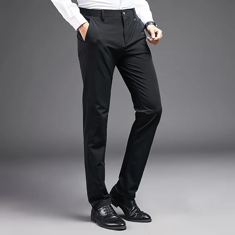 

2021 spring and summer new men's trousers fashionable business mature loose straight long pants thin casual pants men's trousers